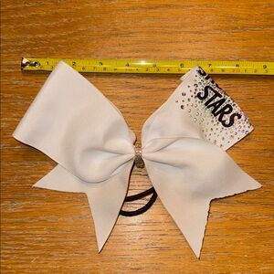 Shooting Stars White Hair Bow with Rhinestone Accents